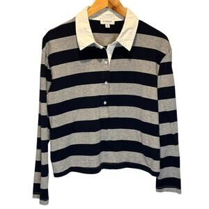 Evereve Wide Stripe Rugby Shirt - size Medium